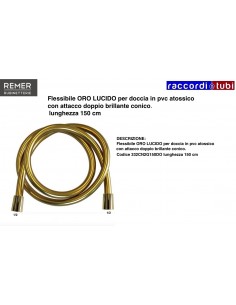 DUSCHSCHLAUCH GLÄNZEND GOLD 1/2X1/2 CM.150 KONISCHER...