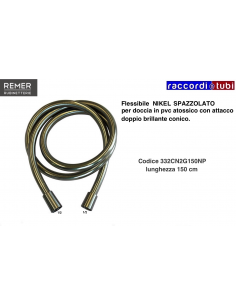 FLESSIBILE DOCCIA NICHEL SPAZZOLATO 1/2X1/2 CM.150...