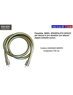 FLESSIBILE DOCCIA NICHEL SPAZZOLATO OPACO 1/2X1/2 CM.150...