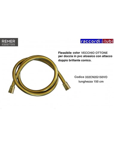 FLESSIBILE DOCCIA OTTONE VECCHIO 1/2X1/2 CM.150...