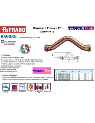 SORPASSO RAME A PRESSARE FEMMINA FEMMINA 15X15