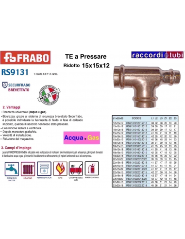 TE RAME A PRESSARE RIDOTTO 15X15X12