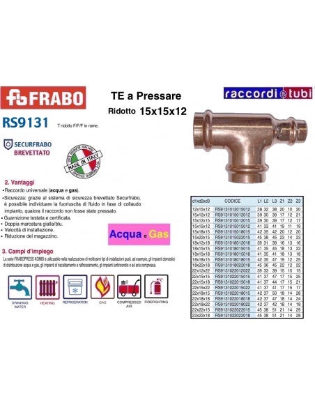 TE RAME A PRESSARE RIDOTTO 15X15X12