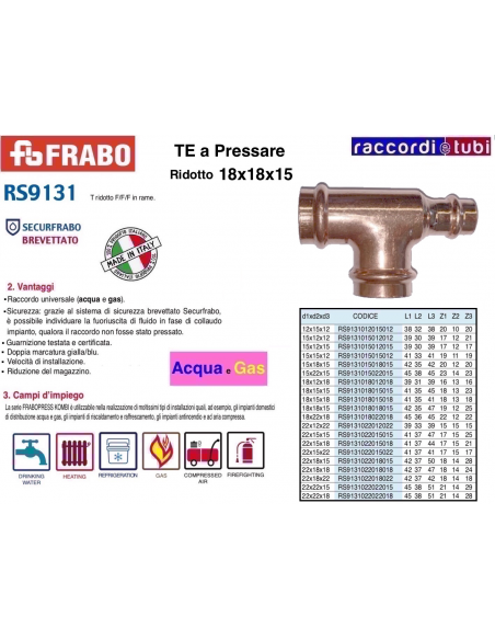 TE RAME A PRESSARE RIDOTTO 18X18X15