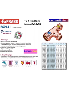 KUPFER PRESSFITTING REDUZIERT 42x35x35