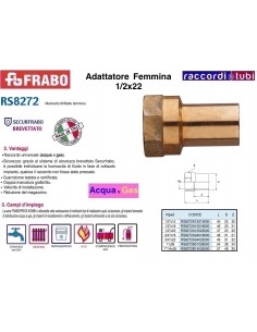 ADATTATORE FEMMINA IN BRONZO 22X1/2
