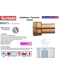 ADATTATORE FEMMINA IN BRONZO 22X3/4
