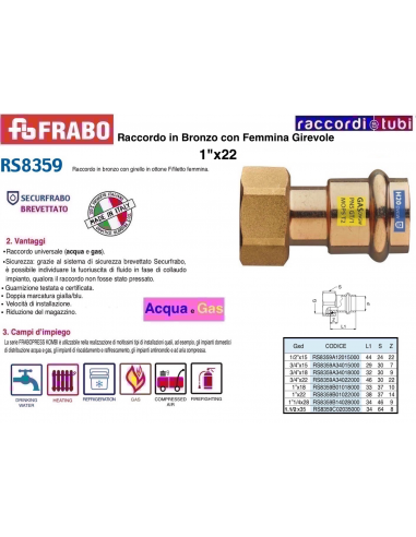 Muffen-Pressfitting mit Drehstück 22x1"
