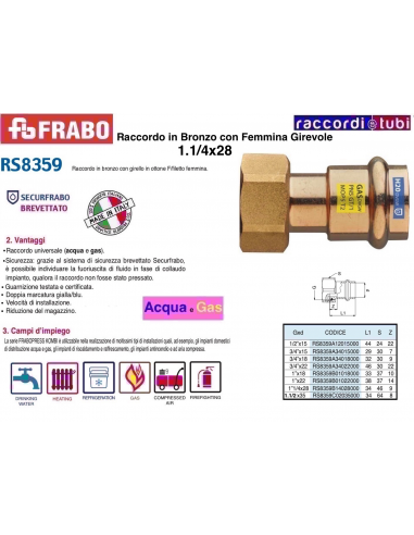 Muffe zum Pressen mit Drehkopf 28X1.1/4