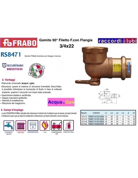 GOMITO FEMMINA  A PRESSARE CON STAFFA  22X3/4