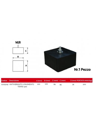 ANTIVIBRANTE DA BASAMENTO NR.1 PEZZO 11105042