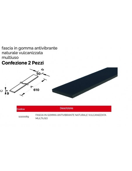 FASCIA  ANTIVIBRANTE 61X5XH9 CONFEZIONE 2 PEZZI
