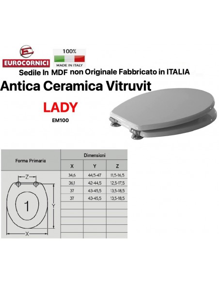 WC-SITZ ANTIKER KERAMIK VITRUVIT LADY EM100