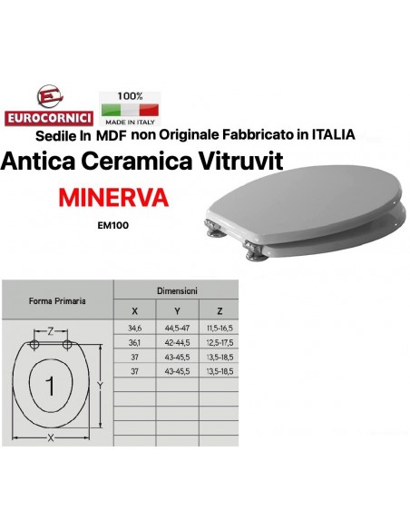 WC-SITZ ANTIKE KERAMIK VITRUVIT MINERVA EM100
