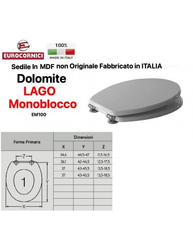 SEDILE PER WC DOLOMITE LOGO MONOBLOCCO EM100