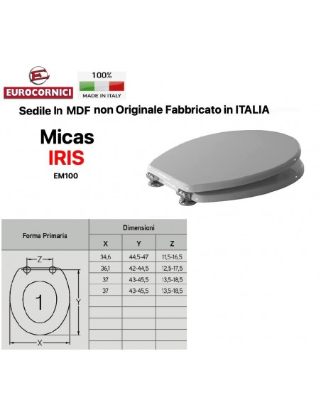 SEDILE PER WC MICAS EM100 SERIE IRIS