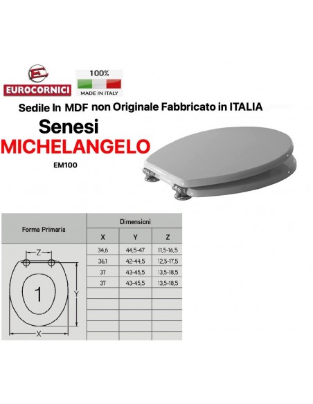 SEDILE PER WC SENESI EM100 SERIE MICHELANGELO