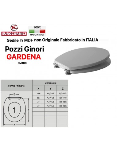 SEDILE PER WC POZZI GINORI EM100 SERIE GARDENA