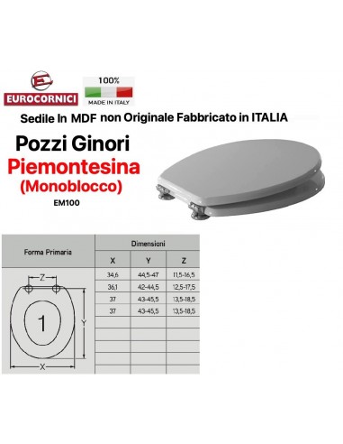 SEDILE PER WC POZZI GINORI PIEMONTESINA DUO EM100