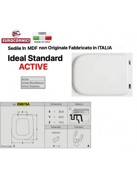 SEDILE PER WC IDEAL STANDARD  ACTIVE EM876A
