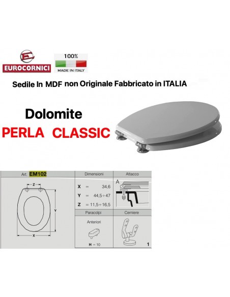 SEDILE PER WC DOLOMITE PERLA CLASSIC EM102