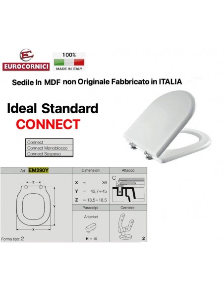 WC-SITZ IDEAL STANDARD CONNECT HÄNGEND EM290Y