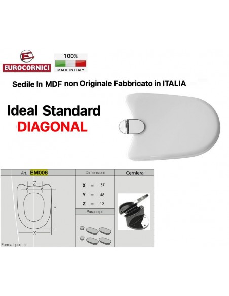 SEDILE PER WC IDEAL STANDARD DIAGONAL EM006