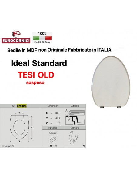 SEDILE PER WC IDEAL STANDARD TESI OLD SOSPESO EM424