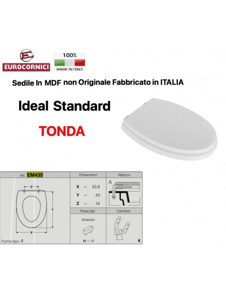 SEDILE EUROCORNICI IDEAL STANDARD TONDA EM435
