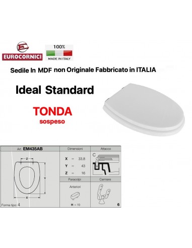 SEDILE EUROCORNICI IDEAL STANDARD TONDA SOSPESO...