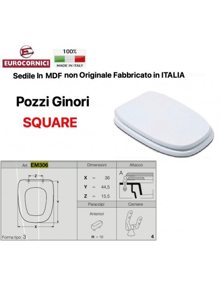 SEDILE PER WV POZZI GINORI SQUARE EM306