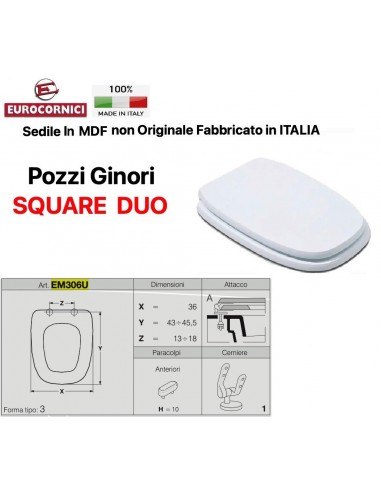 SEDILE PER WC POZZI GINORI SQUARE DUO EM306U