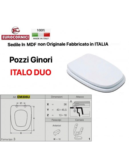 WC-SITZ POZZI GINORI ITALICA DUO EM306U