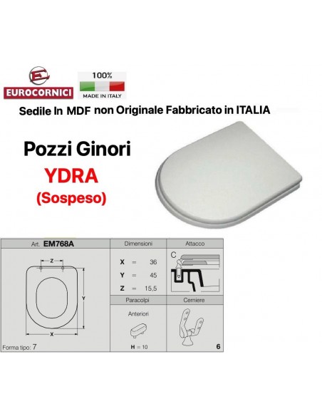 SEDILE PER WC POZZI GINORI YDRA SOSPESO EM769A