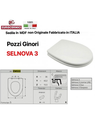 SEDILE PER WC POZZI GINORI SELNOVA 3 EM533