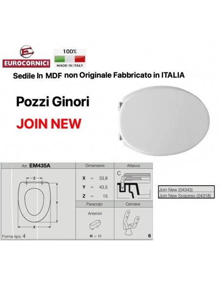SEDILE PER WC POZZI GINORI JOIN NEW EM435A