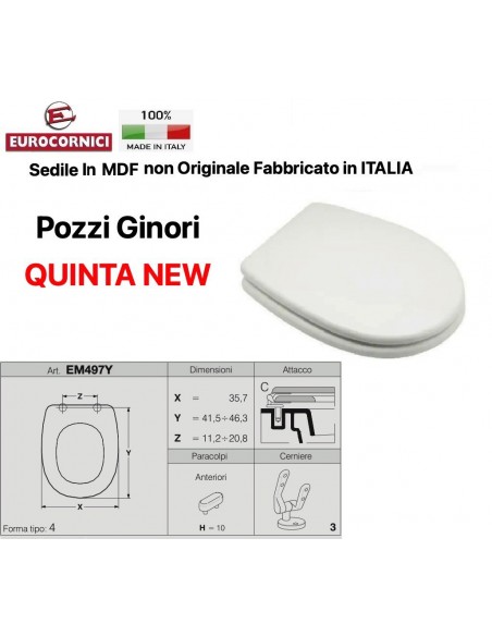 SEDILE PER WC POZZI GINORI QUINTA NEW EM497Y