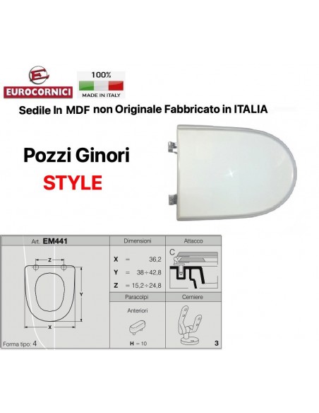 SEDILE PER WC POZZI GINORI STYLE EM441
