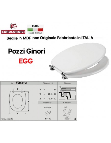 SEDILE PER WC POZZI GINORI EGG EM611YL