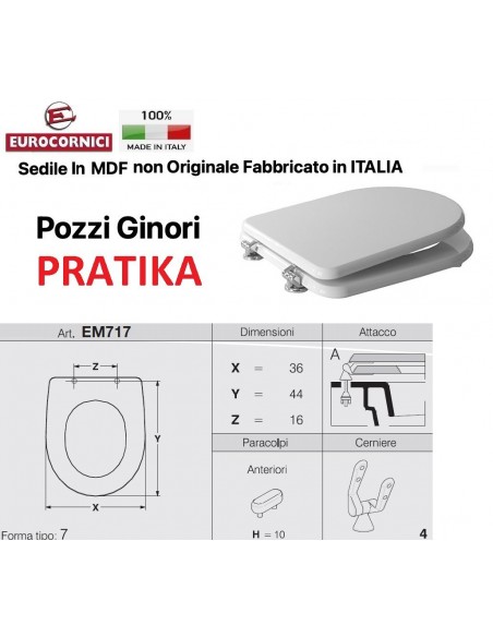 SEDILE PER WC POZZI GINORI PRATIKA EM717