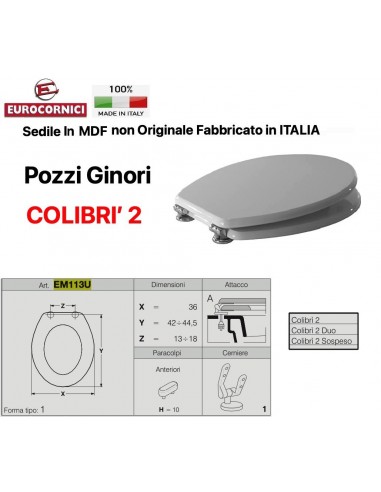 SEDILE PER WC POZZI GINORI COLIBRI' 2 EM