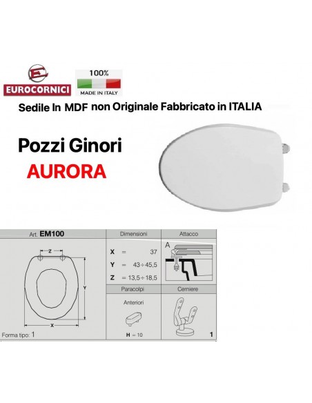 SEDILE PER WC POZZI GINORI AURORA EM100