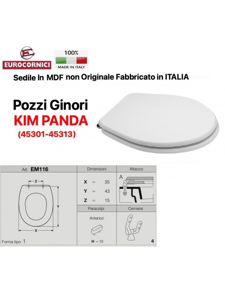 SEDILE PER WC POZZI GINORI KIM-PANDA (45301-45313) EM116