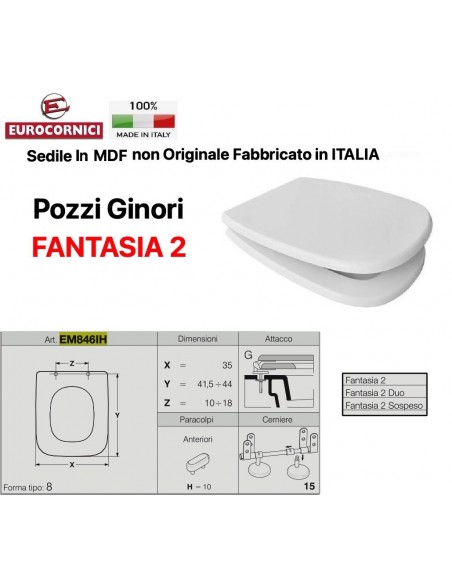 SEDILE PER WC POZZI GINORI FANTASIA 2 EM846IH
