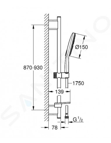 SALISCENDI GROHE RAINSHOWER SMARTACTIVE 150, 3...