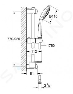GROHE EUPHORIA DUSCHSTANGEN-SET 110 MASSAGE, 3 STRAHLARTEN 2