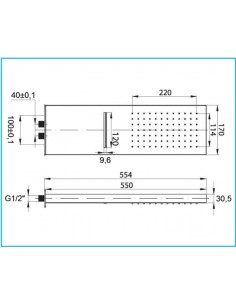 SQUARE SOFFIONE A MURO IN ACCIAIO INOX  CON CASCATA 2