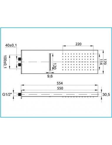 SQUARE SOFFIONE A MURO IN ACCIAIO INOX  CON...