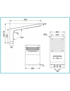 SOFFIONE A MURO INOX CON CASCATA E NEBULIZZATORE 2