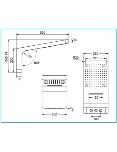 WANDDUSCHKOPF AUS EDELSTAHL MIT WASSERFALL UND...